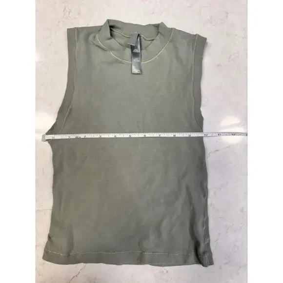 SKIMS Olive Green Cotton Tank Top Women's XS Minimalist Luxury Clean Loungewear - Picture 13 of 15
